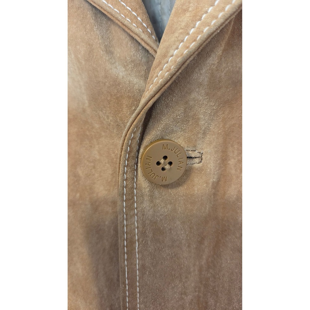 Wilsons Leather M. Julian Mens XL Tan Brown Suede Leather Button Car Coat Jacket - Picture 2 of 8